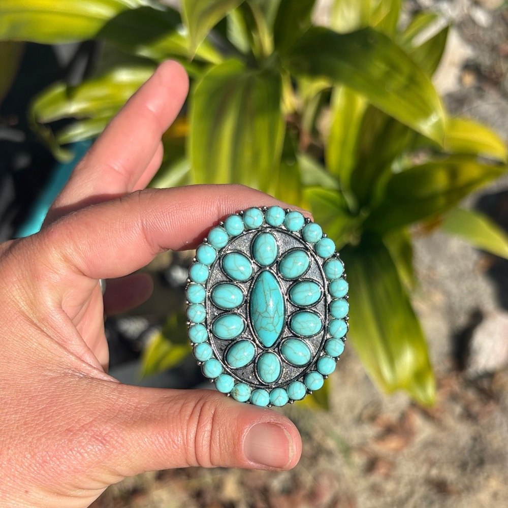 Turquoise Oval Statement Phone Grip